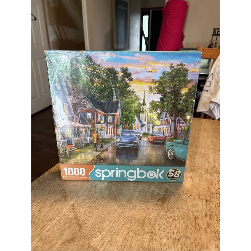 Blissful Borough 1000 Piece Puzzle, by Springbok, Dominic Davison Art - New